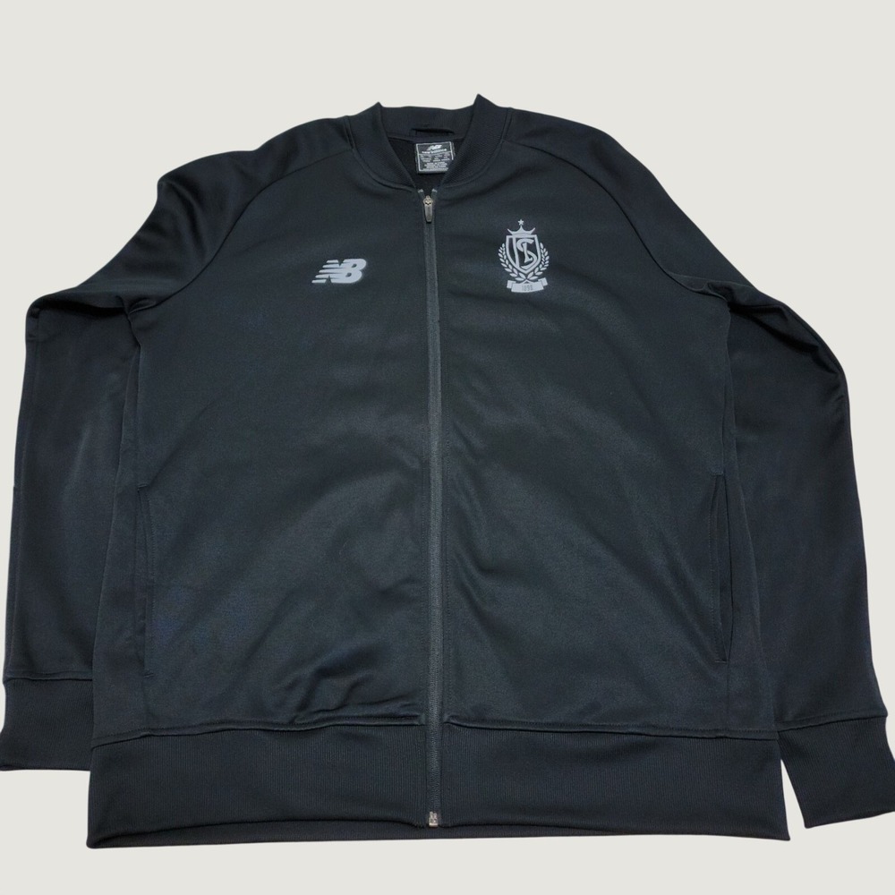 New Balance Track Jacket Mens 2XL XXL Black NB DRY Full Zip Polyester Athletic - Picture 1 of 7